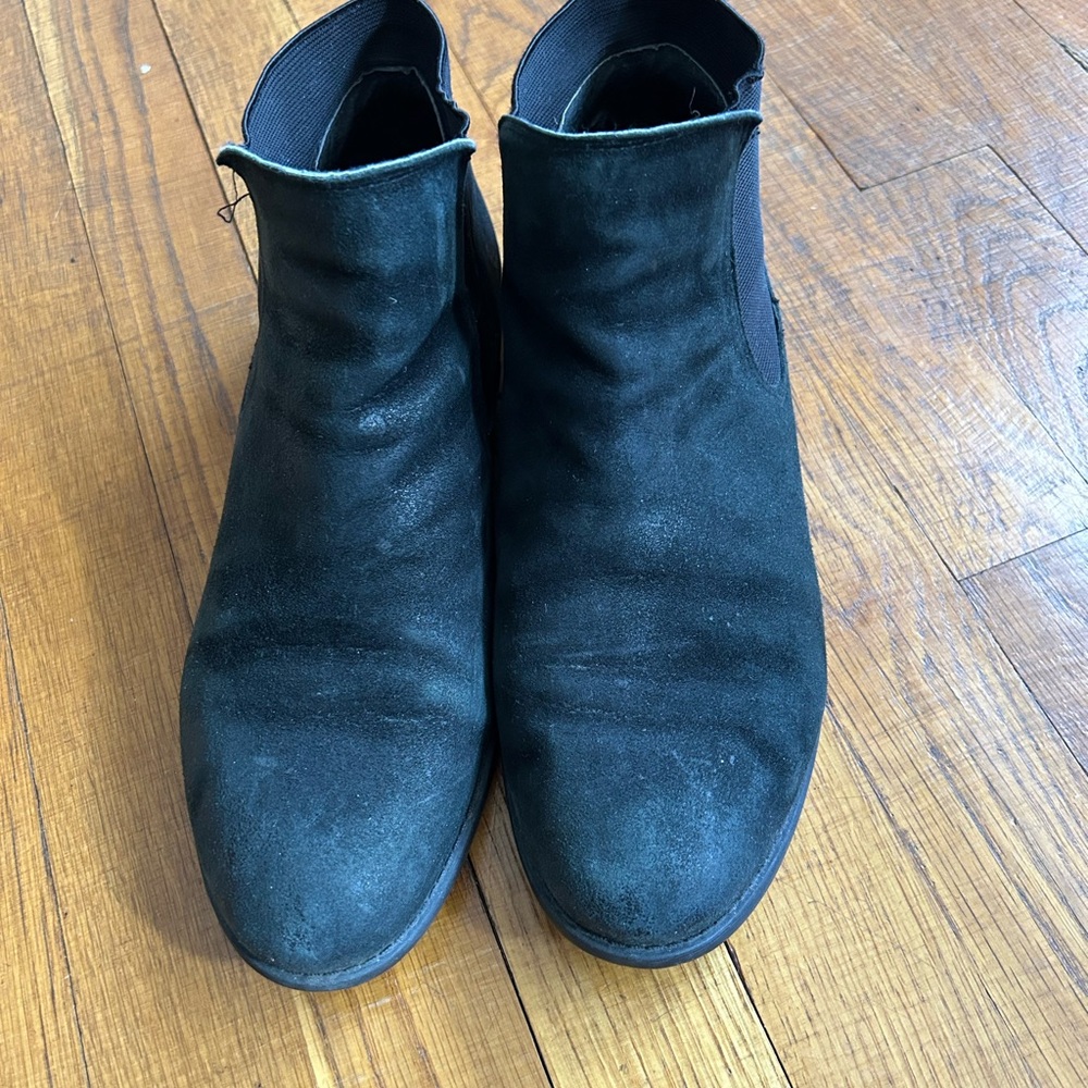 Franco Sarto Suede Black Ankle Boots